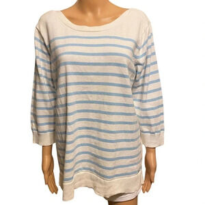 Calvin Klein 100% Cotton Metallic Striped Sweater Women Size XL